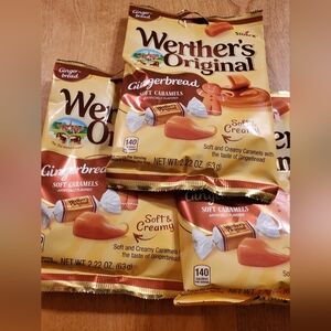 3 WERTHER'S Original GINGERBREAD Soft Caramels LMTD EDIT Holiday Candy 2.22oz